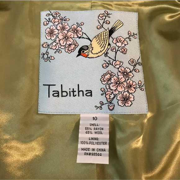 Anthropologie Tabitha Green 3/4 Sleeve Ruffled Wool Blend Blazer - Size 10 - Picture 5 of 10